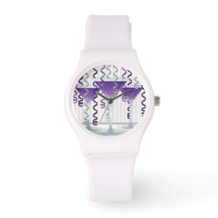 Reloj De Pulsera Cinta morada y cóctel