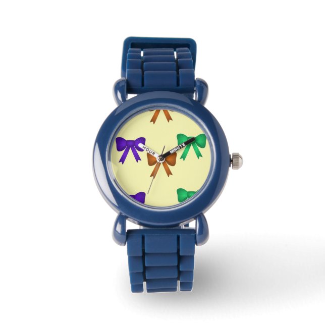 Reloj De Pulsera Cintas de arco coloridas en crema (Anverso)