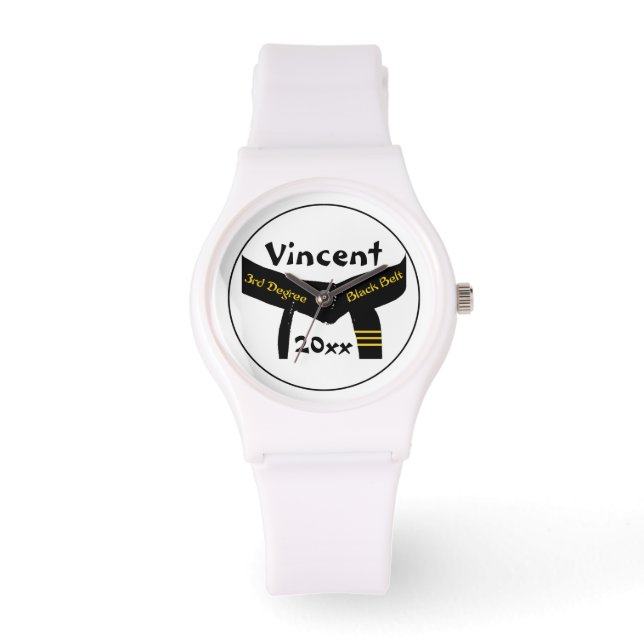 Reloj De Pulsera Cinturón negro de tercer grado de artes marciales (Anverso)