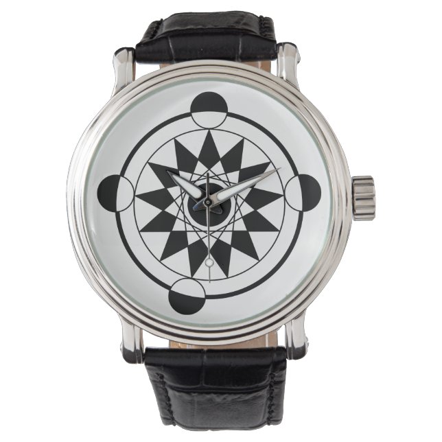 Reloj De Pulsera Círculo de cultivo geométrico futurista Mandala (Anverso)