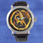 Reloj De Pulsera Círculo de la llama del dragón de fuego<br><div class="desc">Este diseño fue creado a través del arte digital. Se puede personalizar haciendo clic en el botón personalizar y cambiando el color, agregando un nombre, iniciales o tus palabras favoritas. Contáctame en colorflowcreations@gmail.com si quieres tener este diseño en otro producto. Compra mi pintura de acrílico abstracta original a la venta...</div>