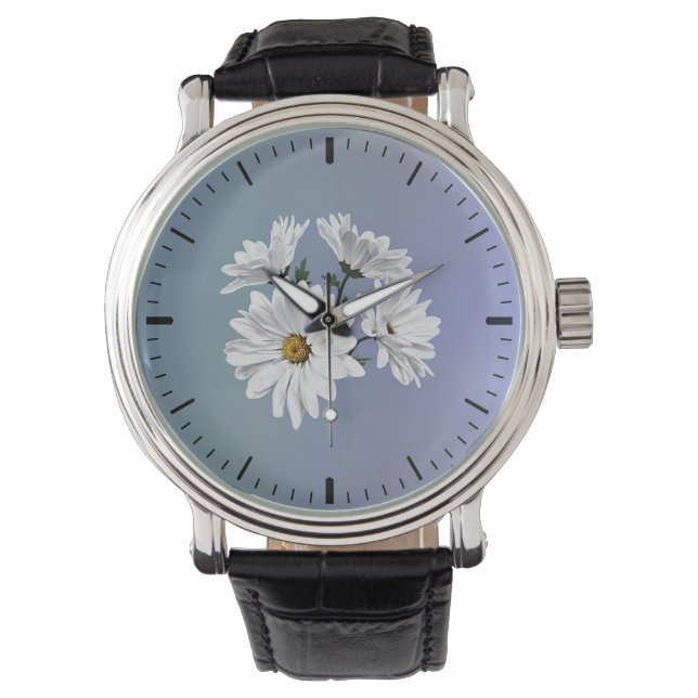 Reloj De Pulsera Círculo de margaritas blancas (Anverso)