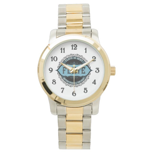 Reloj De Pulsera Círculo Flute Mejor Nota Musical (Anverso)