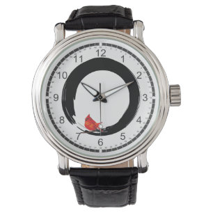 Reloj De Pulsera Círculo zen con el cardenal Navidad