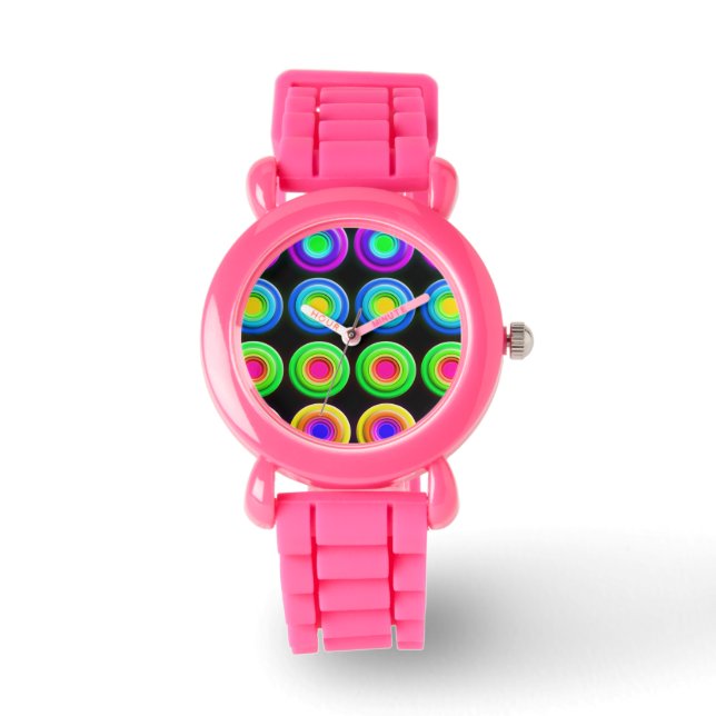 Reloj De Pulsera Círculos 3D divertidos y coloridos (Anverso)