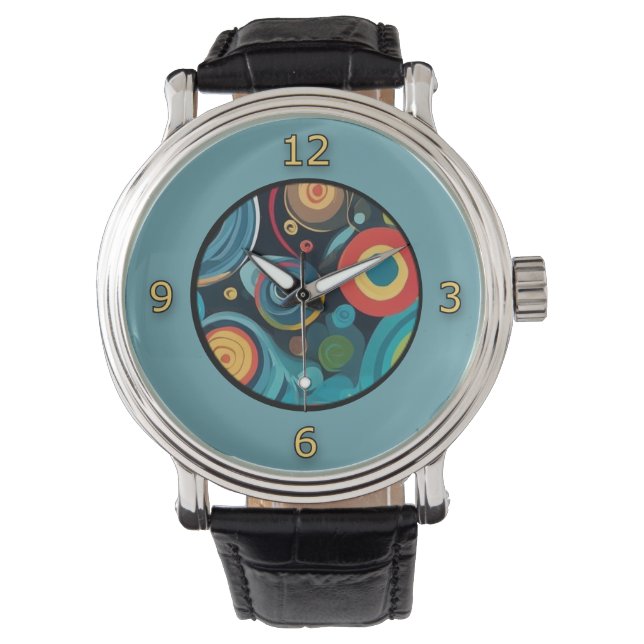 Reloj De Pulsera Círculos artísticos masculinos elegantes (Anverso)