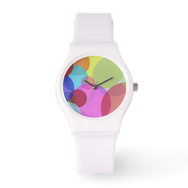 Reloj De Pulsera Círculos coloridos y arte abstracto (Anverso)