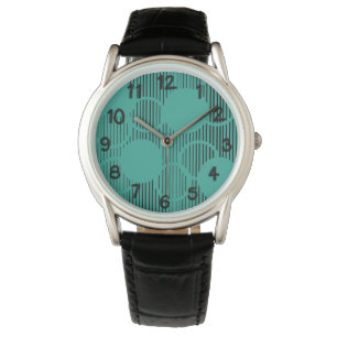 Reloj De Pulsera Círculos con lino turquesa