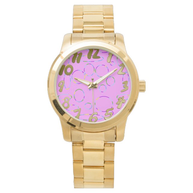 Reloj De Pulsera Círculos de Guay rosados modernos bucles tropicale (Anverso)