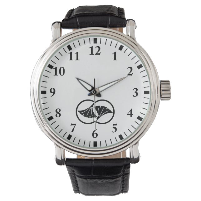 Reloj De Pulsera Círculos de hojas de ginkgo enlazadas (Anverso)