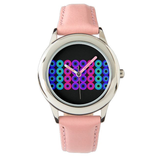 Reloj De Pulsera Círculos de neón (Anverso)