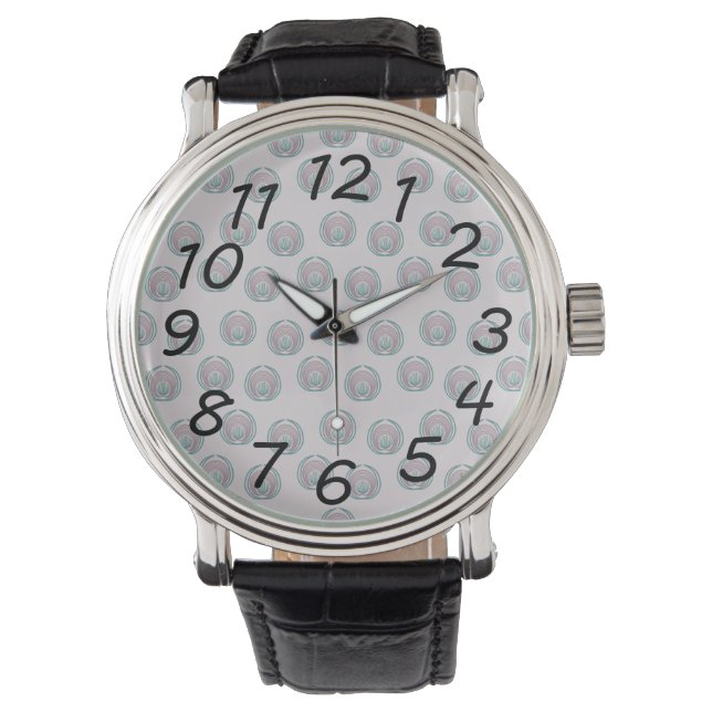 Reloj De Pulsera Círculos de pavo real (Anverso)