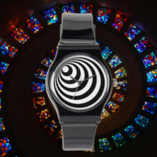 Reloj De Pulsera Círculos Infinitos Negros