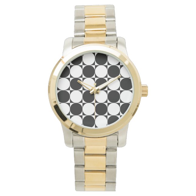 RELOJ DE PULSERA CÍRCULOS NEGROS Y BLANCOS (Anverso)