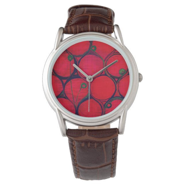 Reloj De Pulsera círculos rojos y verdes (Anverso)