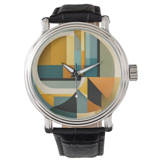 Reloj De Pulsera Círculos y Rectángulos de abstracción geométrica r (Anverso)