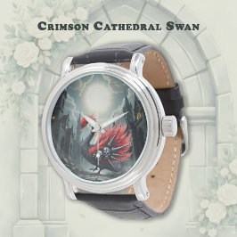 Reloj De Pulsera Cisne Catedral Carmesí.