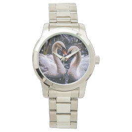 Reloj De Pulsera Cisnes románticos en un país maravillosamente inve
