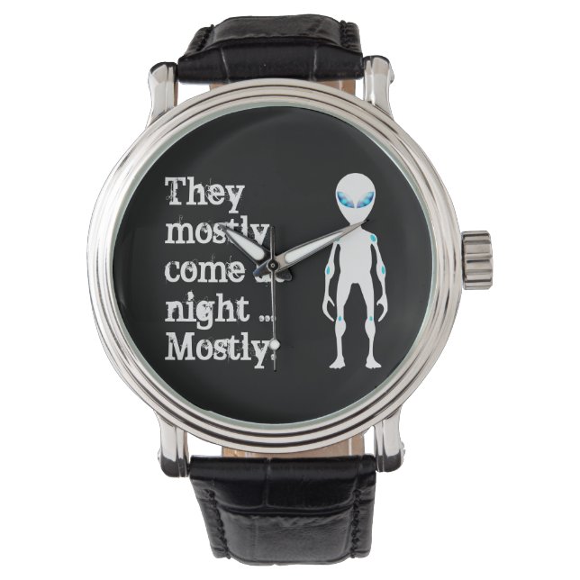 Reloj De Pulsera Cita alienígena blanco negro (Anverso)