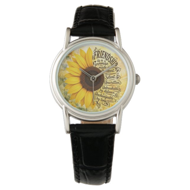 Reloj De Pulsera Cita de amistad de girasol (Anverso)