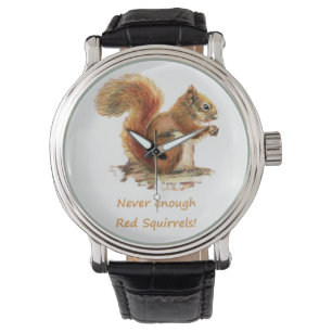 Reloj De Pulsera Cita de animales divertidos de ardillas rojas nunc