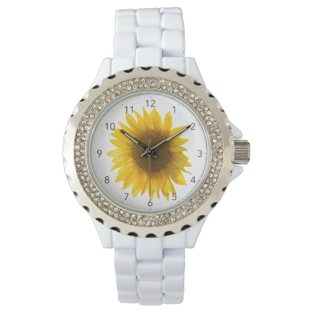 Reloj De Pulsera Cita de girasol "las flores son felicidad" (Anverso)