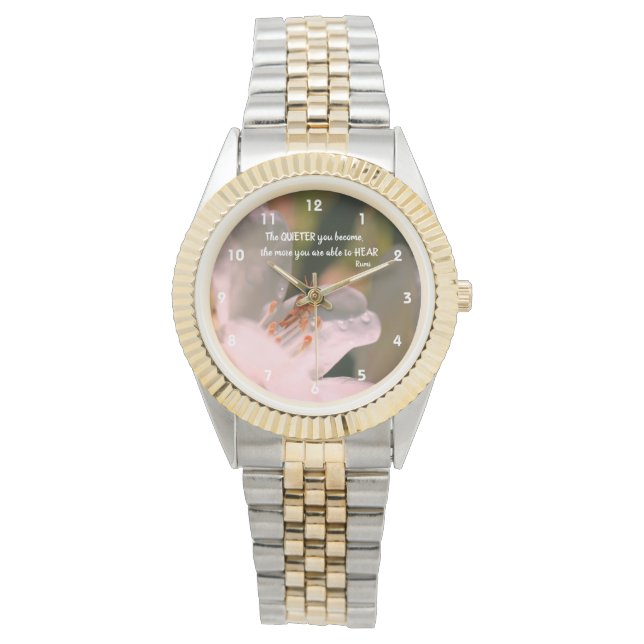 Reloj De Pulsera Cita de Silencio Inspirador Rumi (Anverso)