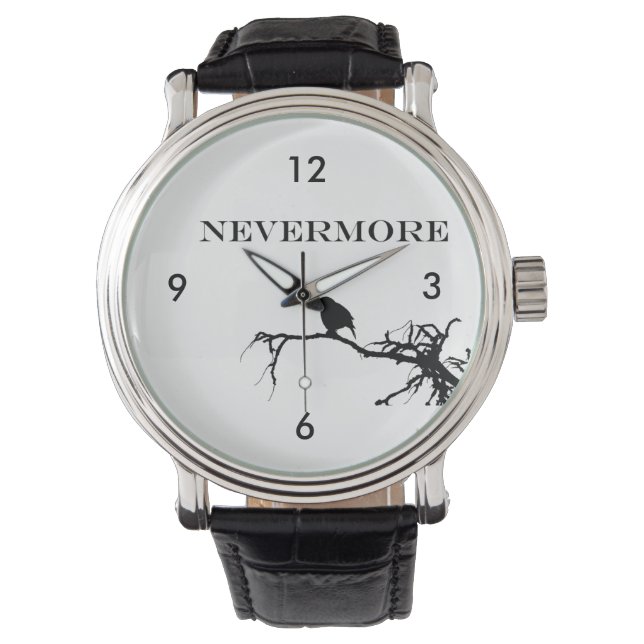 Reloj De Pulsera Cita del poema Edgar Allan Poe de Nevermore Raven (Anverso)