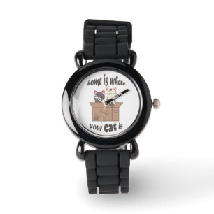Reloj De Pulsera Cita divertida Home es donde está tu gato