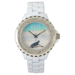 Reloj De Pulsera Cita motivacional Sigue En La Playa De La Tortuga