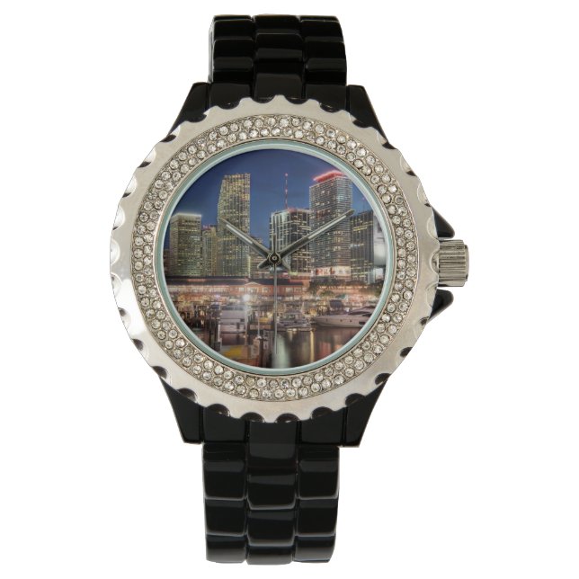 Reloj De Pulsera Ciudad skyline de Miami en Florida (Anverso)