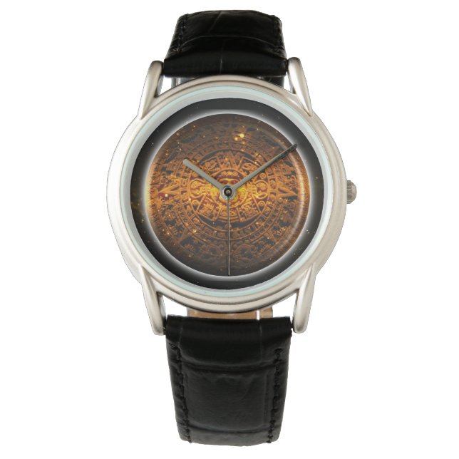 Reloj De Pulsera Civilización de Sun Stone Mexica (Anverso)