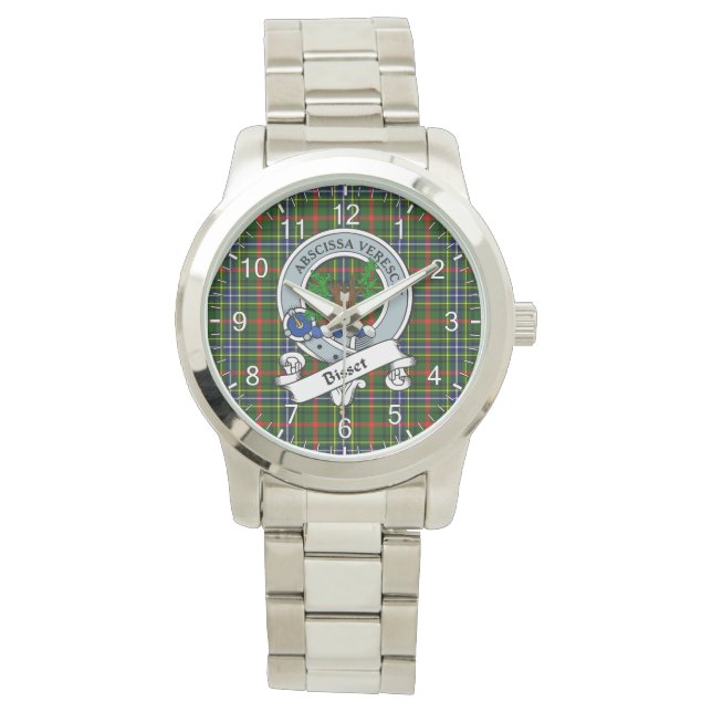 Reloj De Pulsera Clan Clan Bisset Badge Tartan Plaid (Anverso)