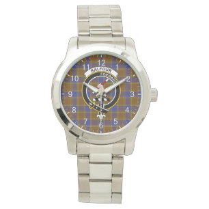 Reloj De Pulsera Clan Clan Clan Balfour Insignia Tartán Moderna