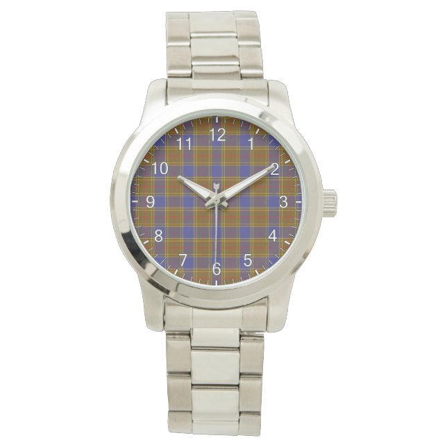 Reloj De Pulsera Clan Clan Clan Balfour Tartán Moderno Plaid (Anverso)