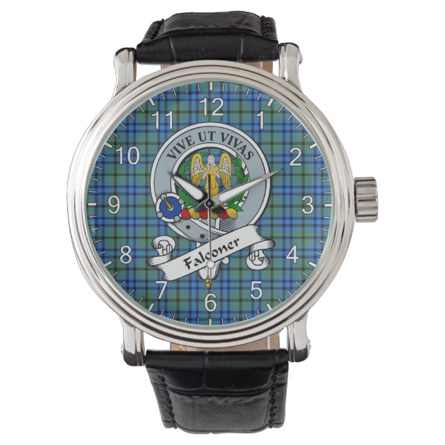Reloj De Pulsera Clan Clan Clan Falconer Badge Tartán Watch (Anverso)