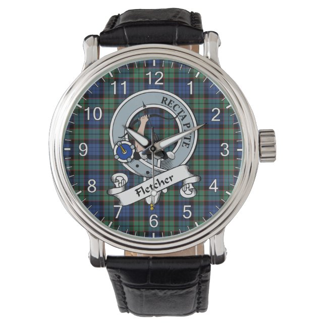 Reloj De Pulsera Clan Clan Clan Fletcher Badge Tartán Watch (Anverso)
