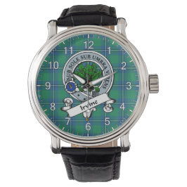 Reloj De Pulsera Clan Clan Irvine Antiguo Insignia Tartán