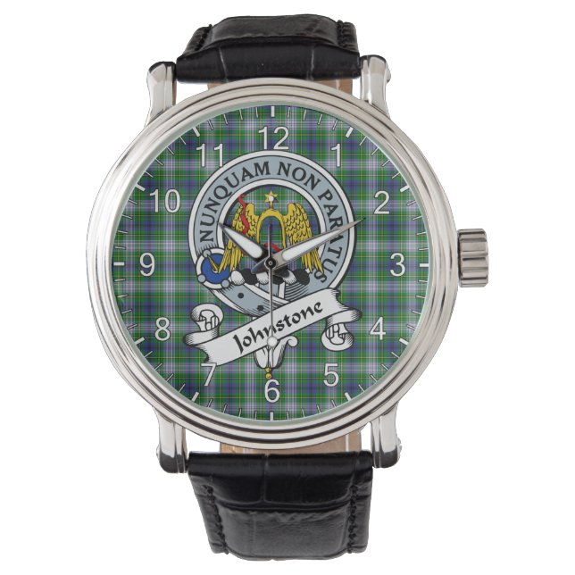 Reloj De Pulsera Clan Clan Johnston Vestido Insignia Tartán (Anverso)