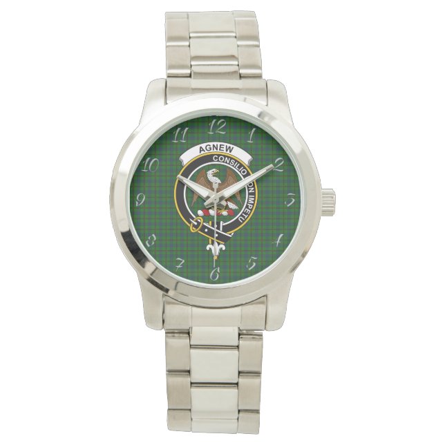 Reloj De Pulsera Clan Clásico Adicional Caza Tartán Plaid G (Anverso)