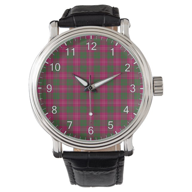 Reloj De Pulsera Clan Clásico Crawford Tartan (Anverso)
