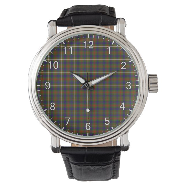 Reloj De Pulsera Clan Clásico De Caza De Fraser Tartán Plaid (Anverso)