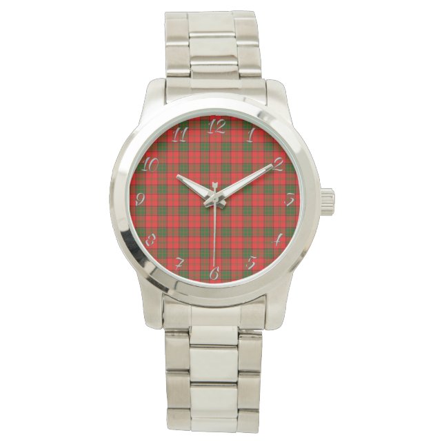 Reloj De Pulsera Clan clásico de la época Adair Plaid Tartan Gift (Anverso)