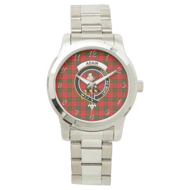 Reloj De Pulsera Clan clásico de la época Adair Tartan Plaid Gift (Anverso)