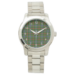 Reloj De Pulsera Clan clásico de la época Bisset Tartan Plaid Gift