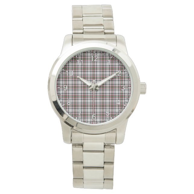 Reloj De Pulsera Clan clásico de la época Borthwick Tartan Plaid Gi (Anverso)