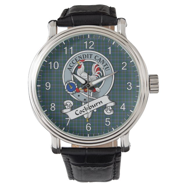 Reloj De Pulsera Clan clásico de la época Cockburn Insignia moderna (Anverso)