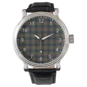 Reloj De Pulsera Clan clásico de la época Denniston Tartan Plaid Gi