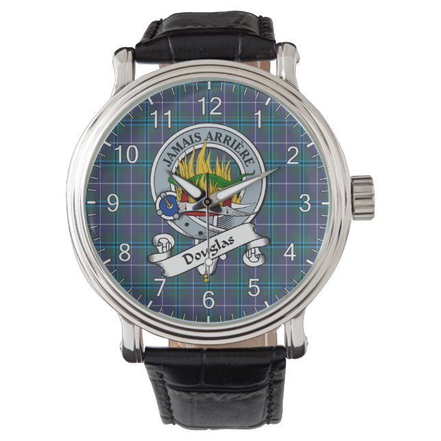 Reloj De Pulsera Clan clásico de la época Douglas Badge Tartan Watc (Anverso)