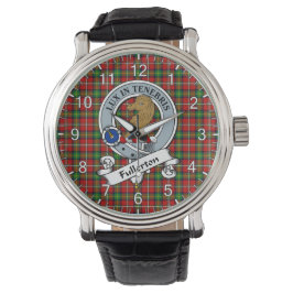 Reloj De Pulsera Clan clásico de la época Fullerton Badge Tartan Wa